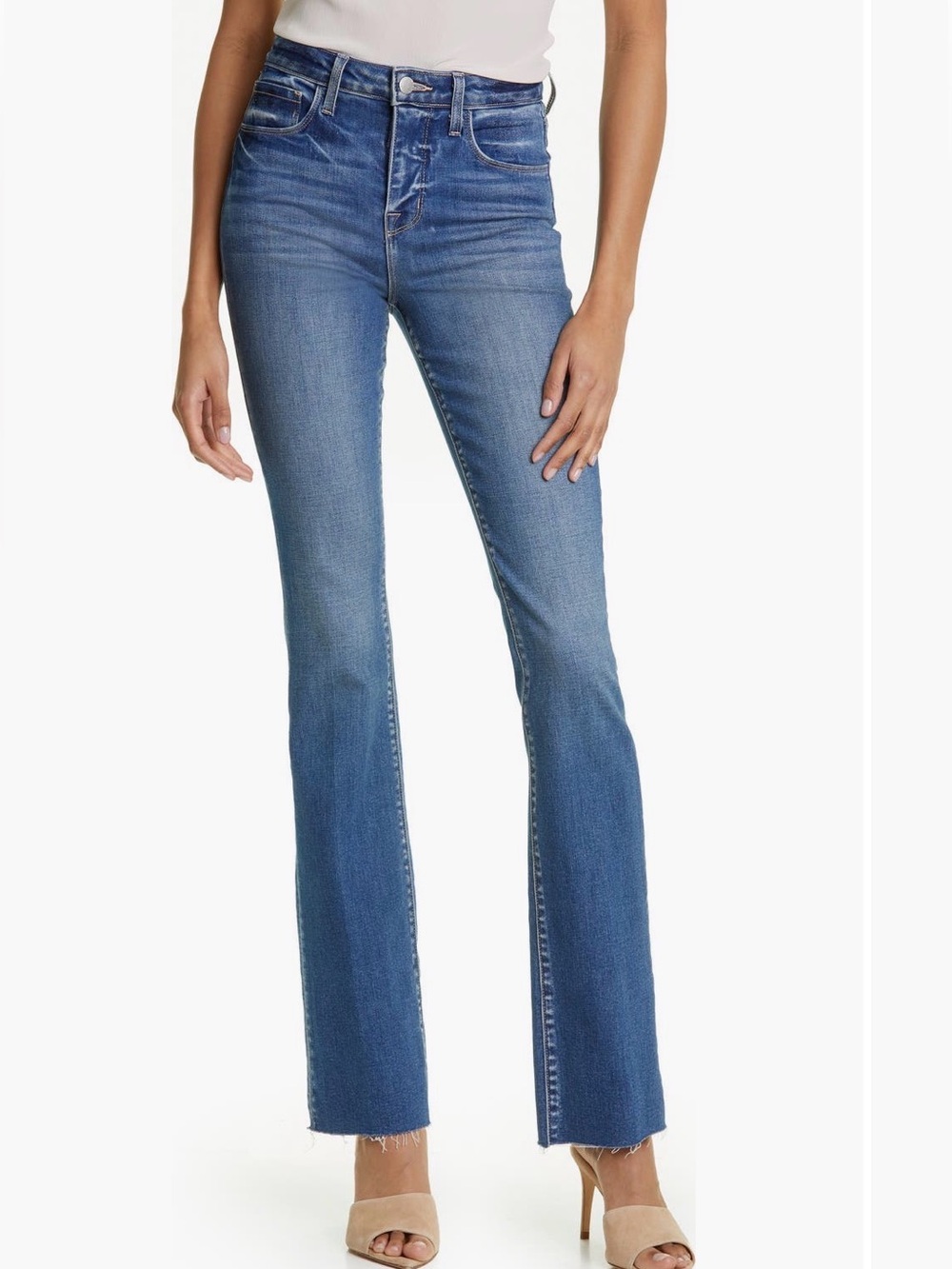 L'AGENCE Ruth High Rise Straight Jeans 27 x34 Cambridge Made In USA Premium Read
